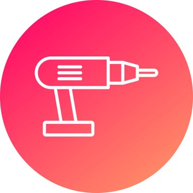 Beyaz arkaplanda izole edilmiş elektrikli testere ikonu. Elektrikli tahta. Elektrikli metal odun kesmek için tahta alet. Renkli taslak konsepti. vektör.