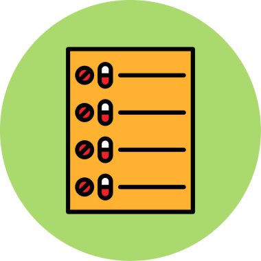 Tıbbi hap simgesi renk çizelgesi