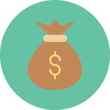 dolar torba vektör simgesi