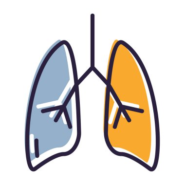 Akciğerler. vektör simgesi basit resimleme