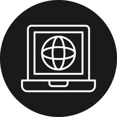 dizüstü bilgisayar web simgesi basit vektör