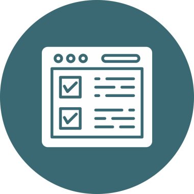 Moda Biçimli İzole Arkaplanda Kontrol Listesi Simgesi