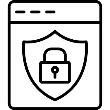 güvenli ağ simgesi basit illüstrasyon