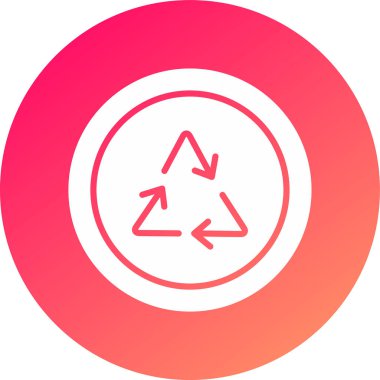 Beyaz arkaplanda geri dönüşüm sembolü simgesi olan renk okları. vektör illüstrasyonu