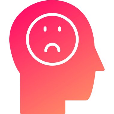 Üzücü simgeye sahip baş, vektör tasarımı