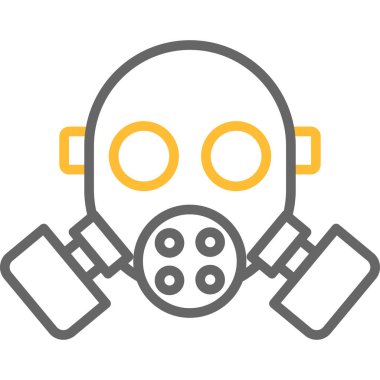 Gaz maskesi simgesi. çizgi tasarımı. vektör