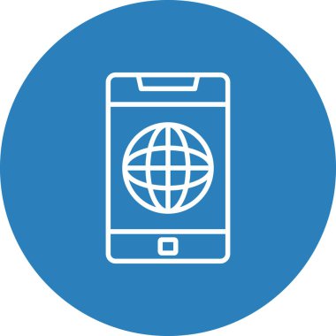 Mobil modern simgenin vektör illüstrasyonu