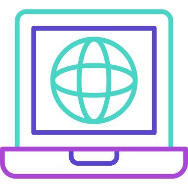 Bilgisayar. Web simgesi basit illüstrasyon