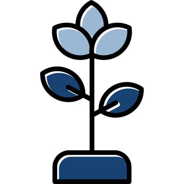 Çiçek bahçesi ikonu. Web için bahçe vektör simgelerinin özet çizimi