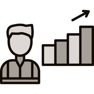 İş grafiği vektör satırı simgesi