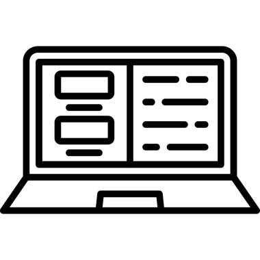 Bilgisayar monitörü. Web simgesi basit illüstrasyon