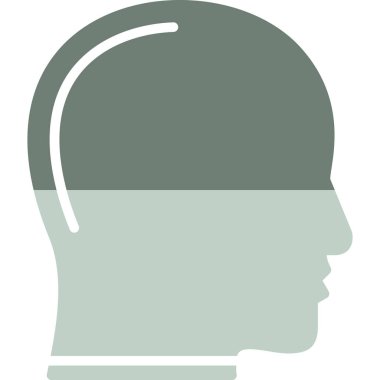 baş profil vektör simgesi. biçim düz simge sembolü, yumuşak mavi renk, beyaz arkaplan.