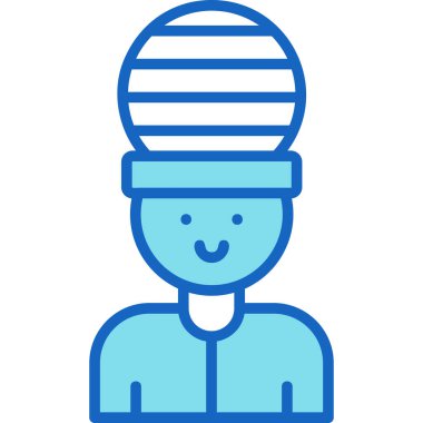 Şapka ikonlu adam. vektör illüstrasyonu