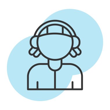 Bir kulaklık simgesinin vektör illüstrasyonu