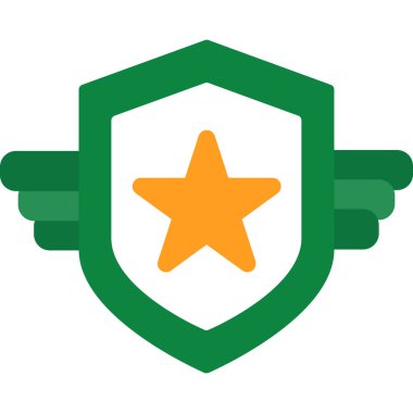 Kalkan vektörü düz simgesi