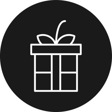 Kurdele simgesi olan hediye kutusu, basit biçim