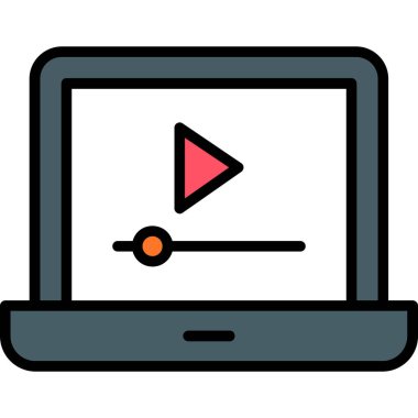 Video oynatıcı. Web simgesi vektör illüstrasyonu