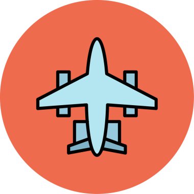 Uçak. Web simgesi vektör illüstrasyonu