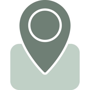 map pin location icon in filled outline style