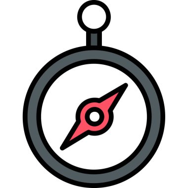 Düz tasarımda pusula simgesi