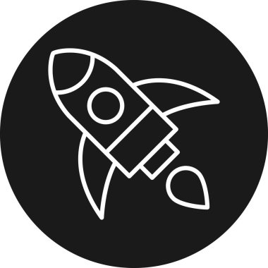 roket simgesi, vektör illüstrasyonu