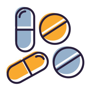 ilaç hapları ikonu, vektör illüstrasyon tasarımı