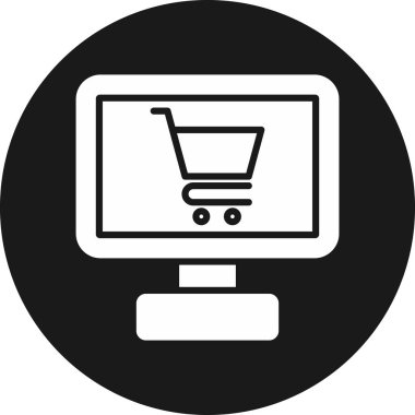 Alışveriş arabası simgesi, vektör illüstrasyonu