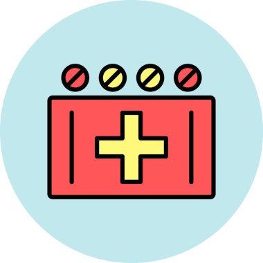 İlaç. Web simgesi basit illüstrasyon