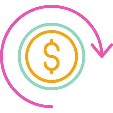 Dolar. Web simgesi basit illüstrasyon