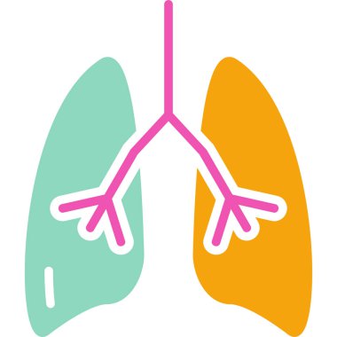 Ciğerler. Web simgesi basit illüstrasyon