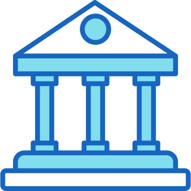 Banka binası simgesi ana hatlarıyla doldurulmuş
