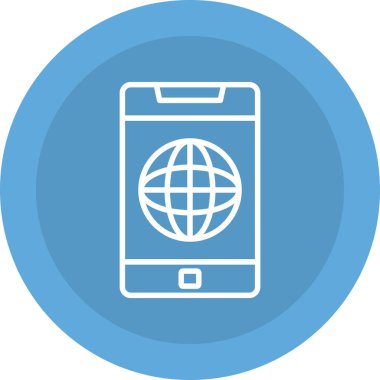 Küre simge vektör çizim ile Smartphone