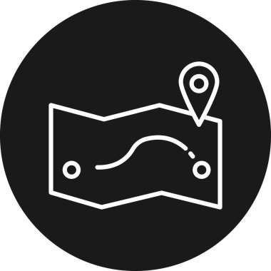 harita simgesi vektör illüstrasyonu