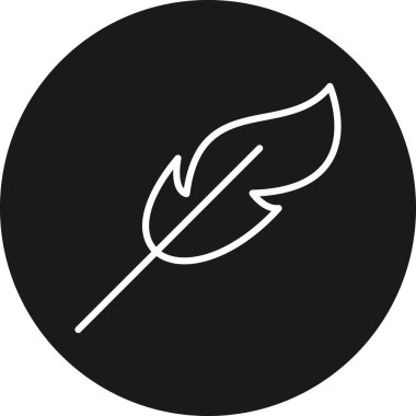 Tüy kalem simgesi. vektör illüstrasyonu