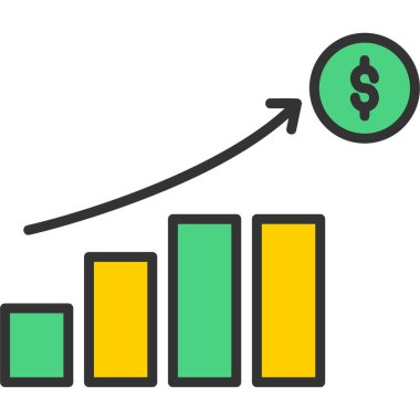 iş büyümesi düz simge, vektör, illüstrasyon