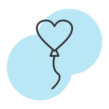 Kurdele çizgisi biçim vektör tasarımlı balon kalp