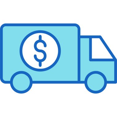 dağıtım kamyonu simgesi, vektör çizimi tasarımı