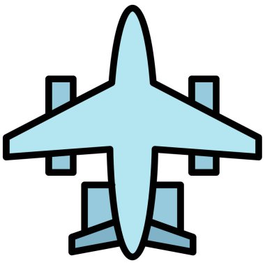 Hava taşıtları ikonu. Web için hava düzlemi vektör simgesinin özet çizimi