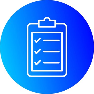 Kontrol listesi simgesi, vektör illüstrasyonu