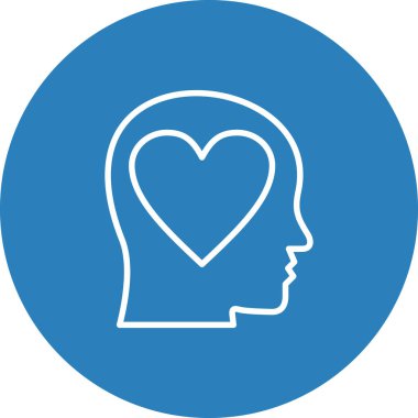 Aşk kalp yuvarlak vektör simgesi