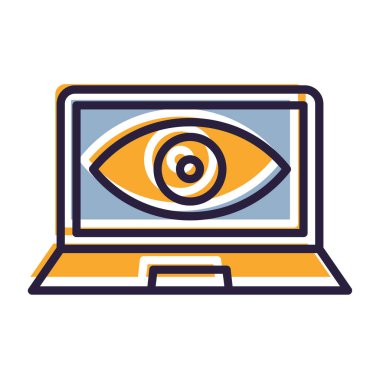 göz ekranı ve güvenlik vektör illüstrasyon tasarımı olan bilgisayar