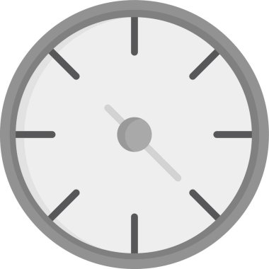 Duvar saati simgesi. Ağ için duvar saati vektör simgesinin basit çizimi