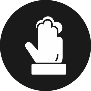 Siyah bir simgeyi tutan bir elin vektör çizimi