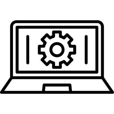 dişli simgesi olan dizüstü bilgisayar