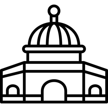 Bina. Web simgesi basit illüstrasyon