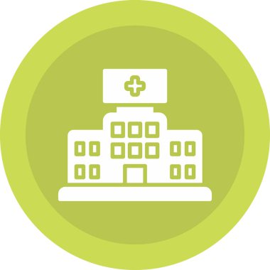 Hastane. Web simgesi vektör illüstrasyonu