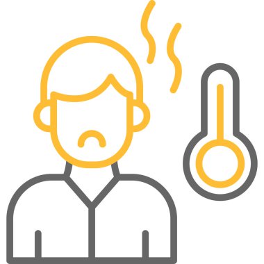 Sıcaklık sıcaklığı simgesi ana hat biçiminde