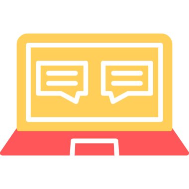 Dizüstü bilgisayar simgesi vektör çizimi