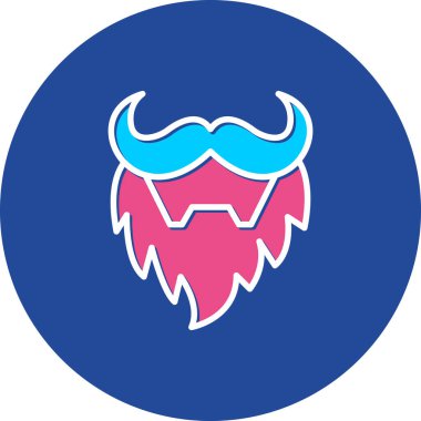 Sakallı ve bıyıklı bir adamın vektör çizimi