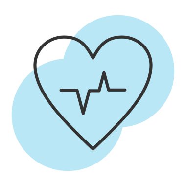 kalp ve kardiyogram çizgisi biçim ikonu tasarımı, tıbbi ve sağlık teması illüstrasyonu